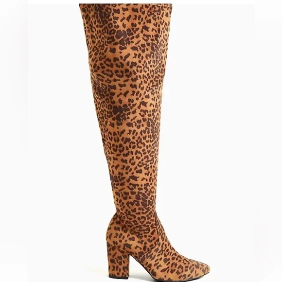 ๐ NEW IN BOX TORRID Sz 11 WIDE WIDTH LEOPARD FAUX SUEDE OVER THE KNEE BOOTS - Picture 3 of 10